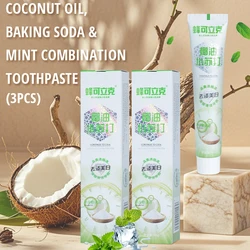 Coconut Oil Toothpaste with Baking Soda Stain Removal Whitening Fluoride-Free Suitable for Smokers Fresh Oral Cavity Keleek