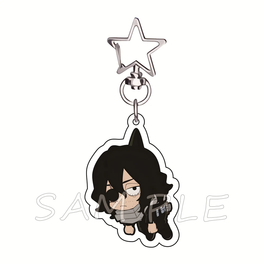 My Hero Academia 6cm Star Hook Acrylic Keychain Cute Chibi Superhero Anime Bag Charm Car Key Ring Otaku Fans Collectible Gift