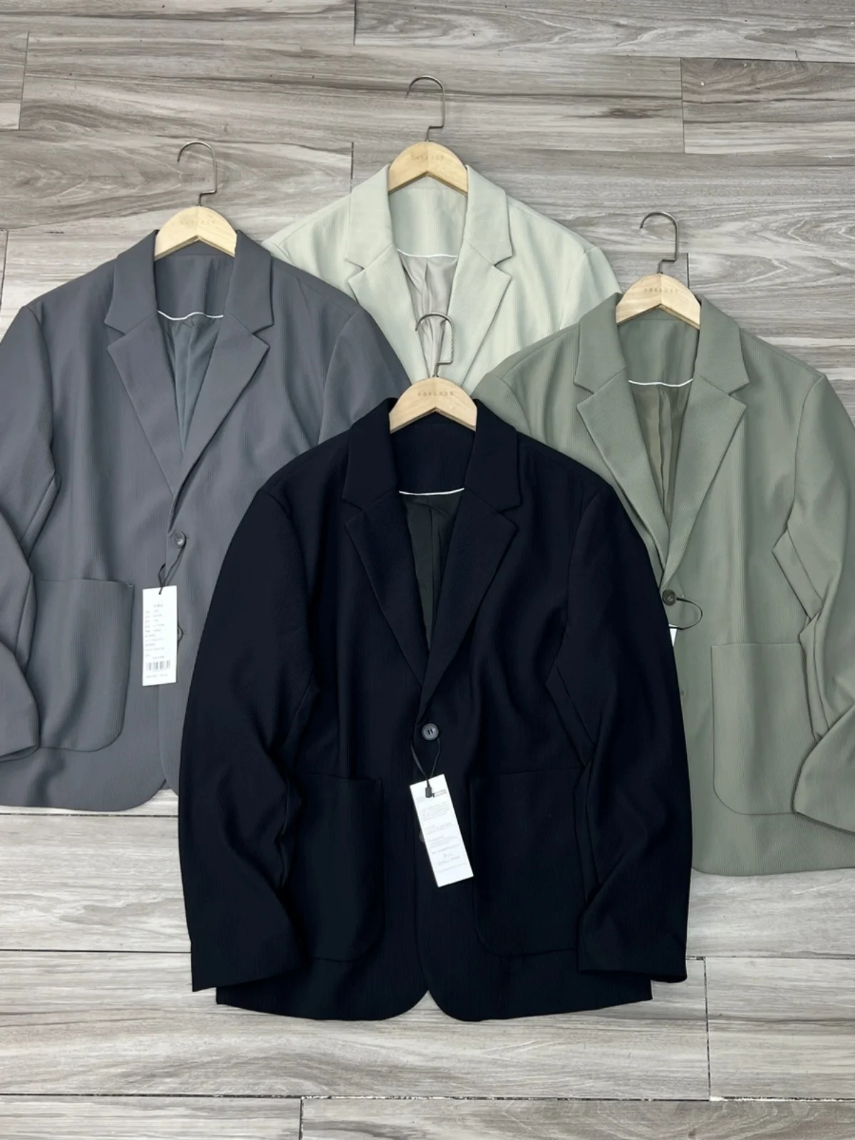 

Модный однотонный повседневный мужской пиджак с длинным рукавом, деловой повседневный стиль, приталенный крой, для весны и осени