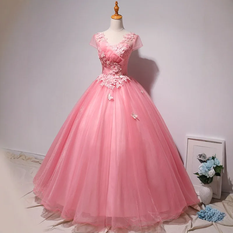 Women's Embroidered Colored Yarn Stickers Evening Dress Fashionable, ElegantSlimming, Sweet Banquet, Annual Meeting Puffy Skirt