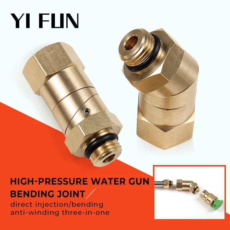 Car Wash M14 Bending Adapter For Pressure Washer 360 Degree Rotation Quick Plug Adapter For High Pressure Washer Water Gun