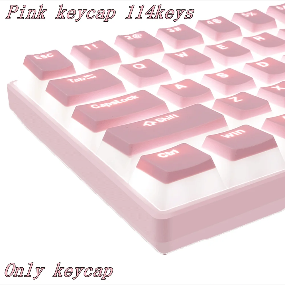 PBT Keycaps OEM Profile 114 Keys Pudding Keycap For Cherry MX Switch Mechanical Keyboard kit RGB Gamer backlit Keyboards Switch