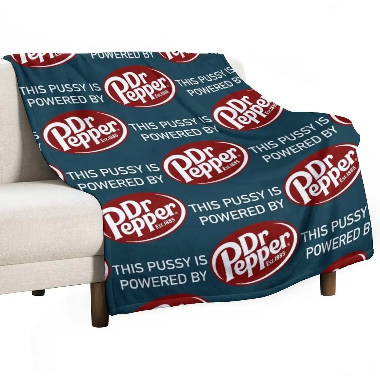 This Cat Is Powered By Dr Pepper Throw Blanket decorative Weighted valentine gift ideas Vintage warm winter Bed Blankets
