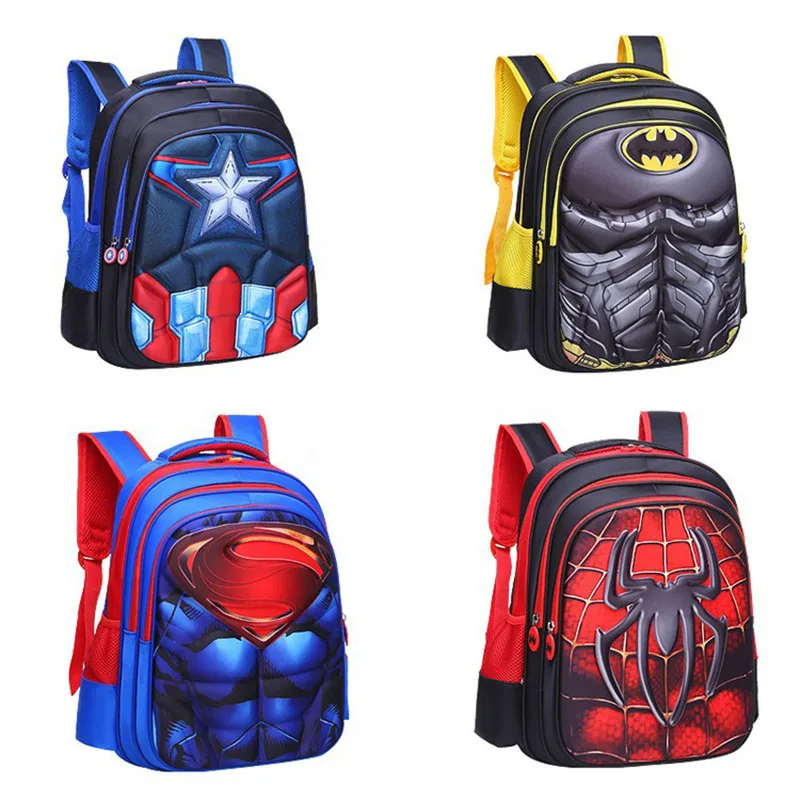 Superheroes Backpacks Student Schoolbag Spiderman School Bags Kindergarten Backpack for Boys Travel Shoulders Bag Gift