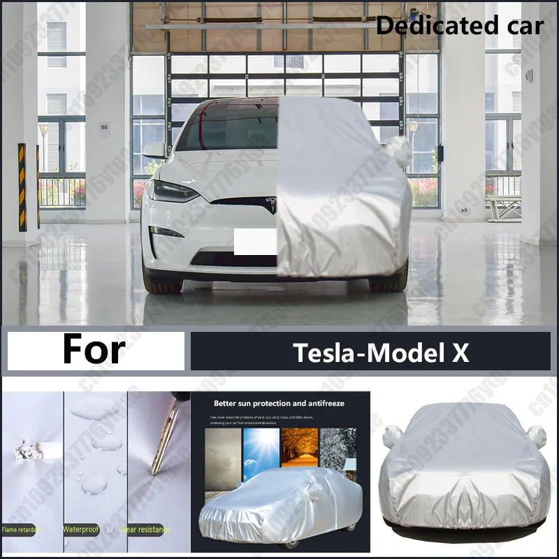 

For Tesla-Model X Oxford cloth car cover for sun protection, rain resistance, and all season special car dust cover