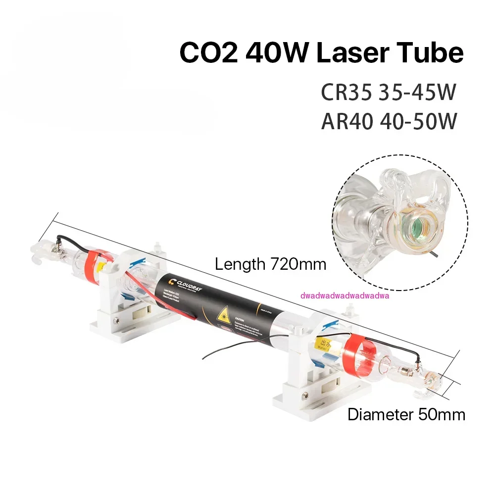 Cloudray  35-45W Co2 Metal Glass Laser Tube 720MM 40W Glass Laser Lamp for CO2 Laser Engraving Cutting Machine