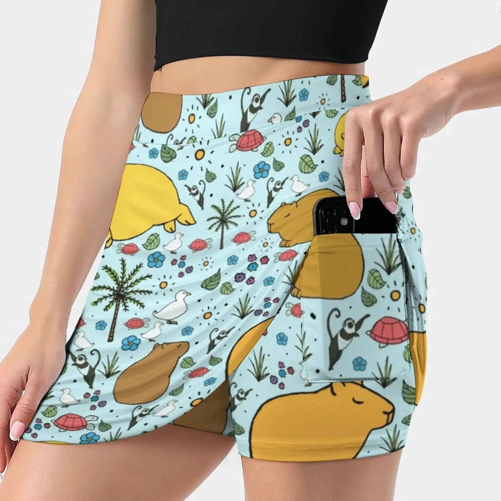 

Capybaras Women's skirt Aesthetic skirts New Fashion Short Skirts Capybara Capybaras Capybara Pattern Capybara Capybara Design