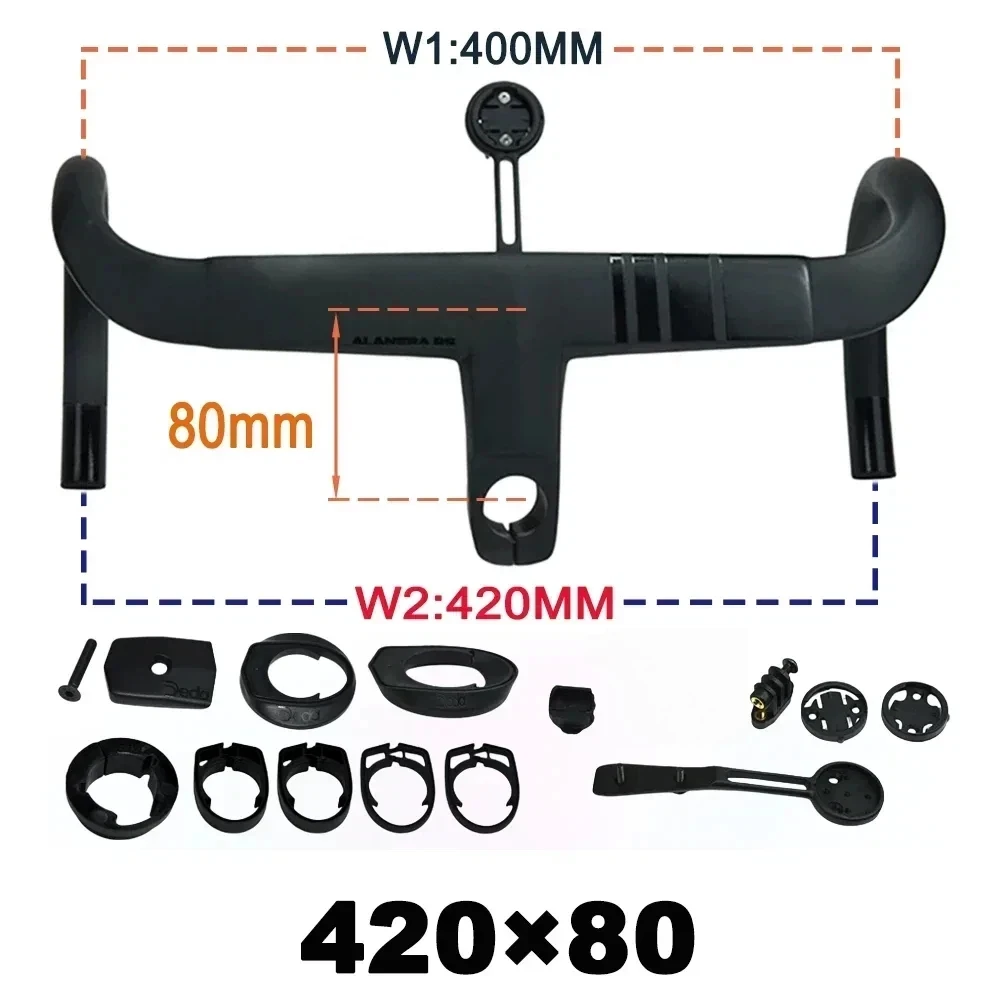 2025 New Road Handlebar DE Alanera RS T1000 Carbon Aero Lightweight 340g Integrated for Professional Cycling RHM EVO Shape image 3