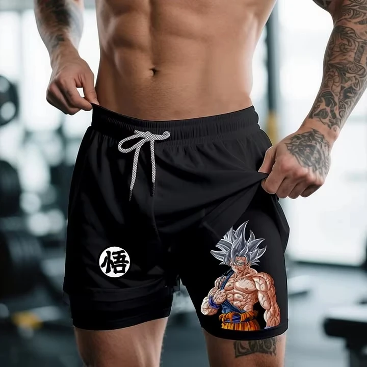 Jujutsu Kaisen 애니메이션 압축 남성용 반바지 스포츠 2-in-1 운동 피트니스 캐주얼 컴포트 사계절 레깅스 스트리트웨어