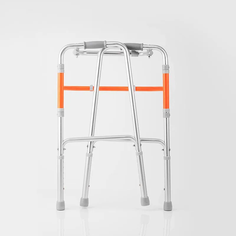 Walker Walking Aid Foldable Crutches Aluminum Alloy Height Adjustable Stable Reliable High Quality Fixed Lock Non Slip Handrails