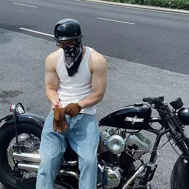 Vintage Steel Helmet Vintage Motorcycle Half Helmet Summer Half Clad Helmet Men
