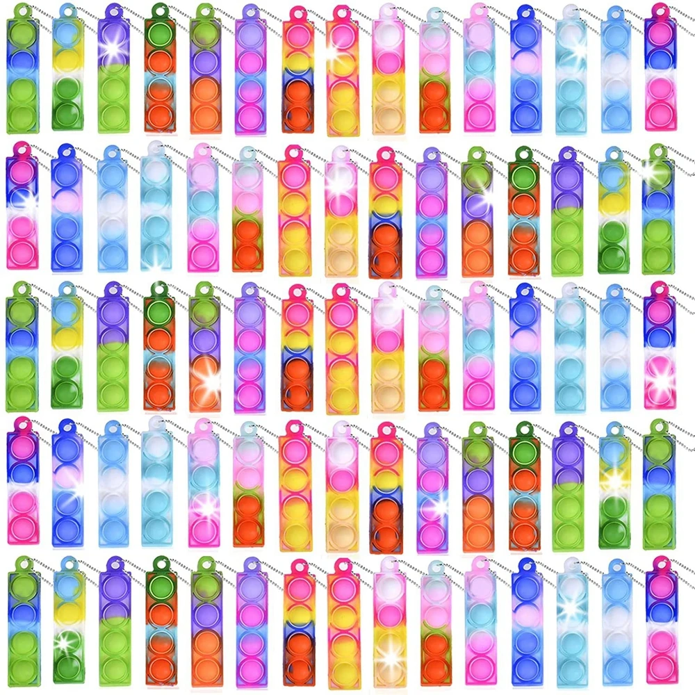 20 sztuk Mini Pop brelok bąbelki Party dobrodziejstw Fidget zabawki Stress Relief zabawki sensoryczne dla dzieci z autyzmem nagrody w klasie prezenty