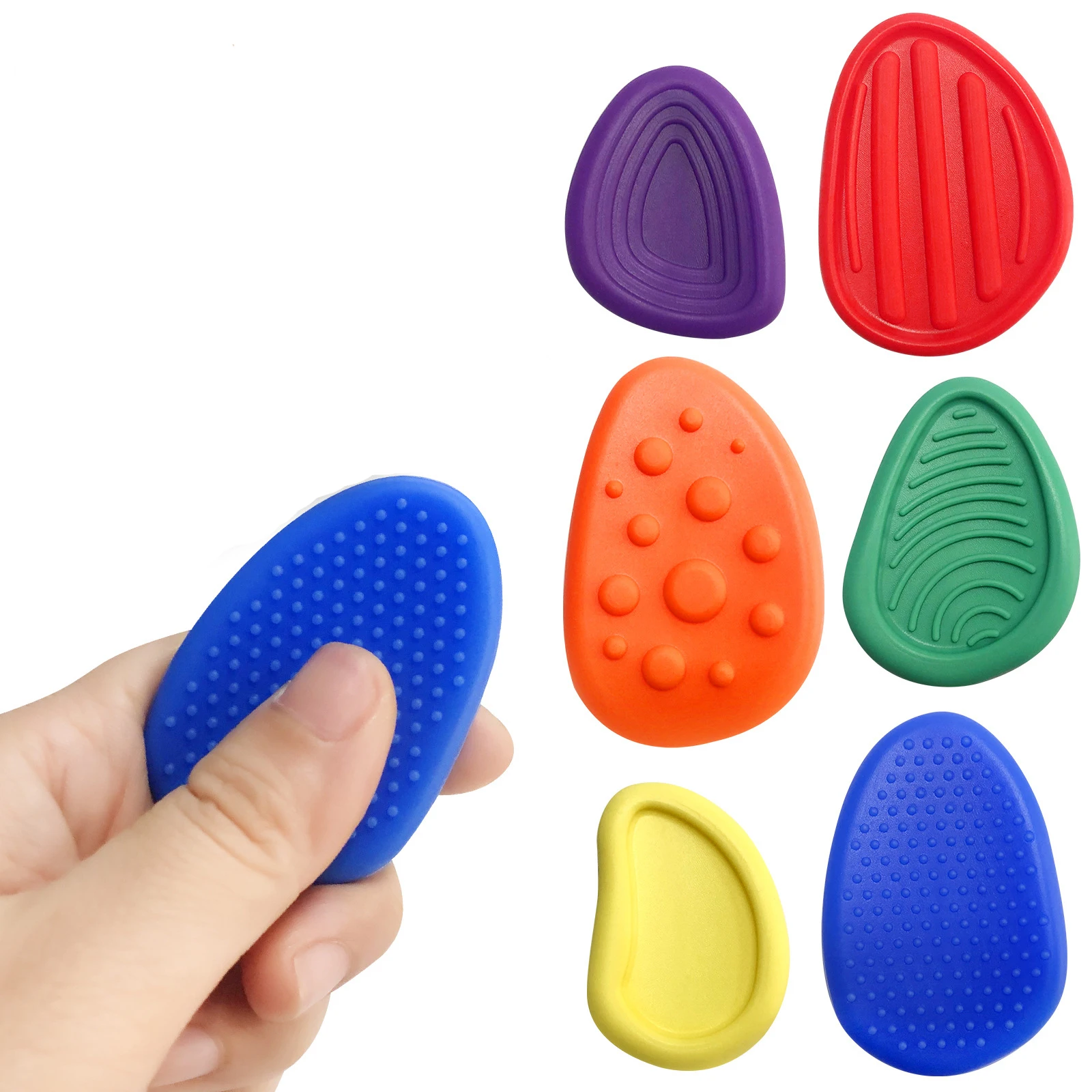Fidget Toys Pietra sensoriale per bambini e adulti Allevia lo stress Pietra per preoccupazioni con texture morbida in silicone