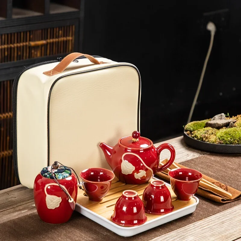 

Small suit, high-end wedding souvenir, portable travel tea tray