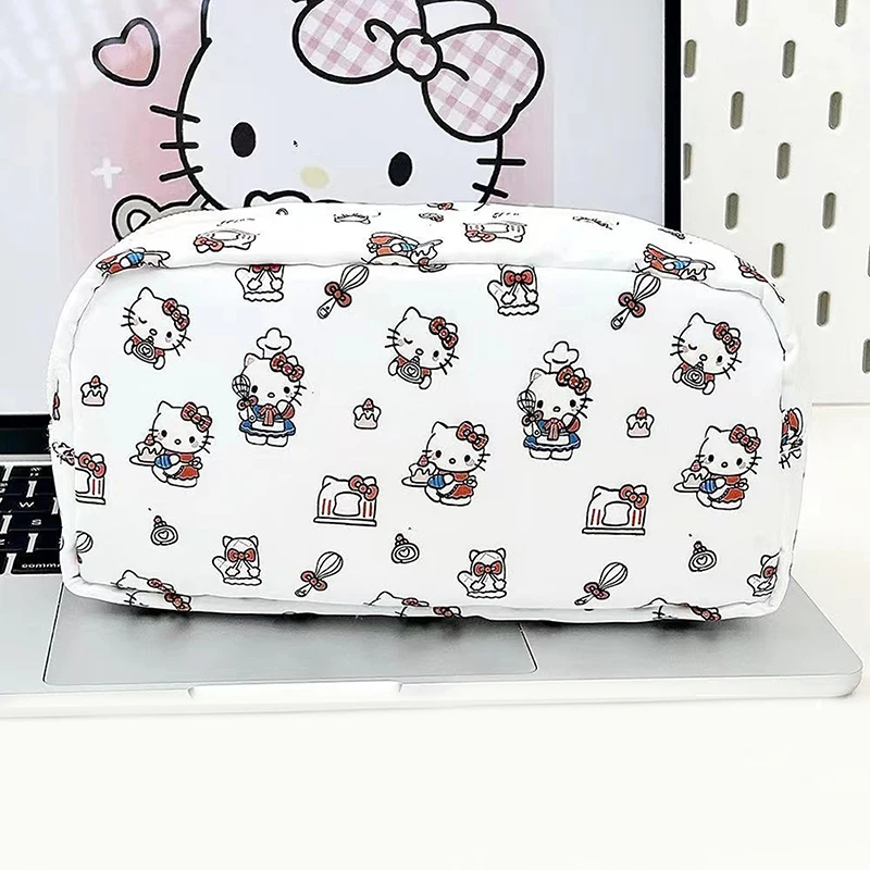 1Pcs Cute Hello Kitty Pencil Box Large Capacity Multifunctional Cartoon Pencil Case Visual Window Student Stationery Storage Bag