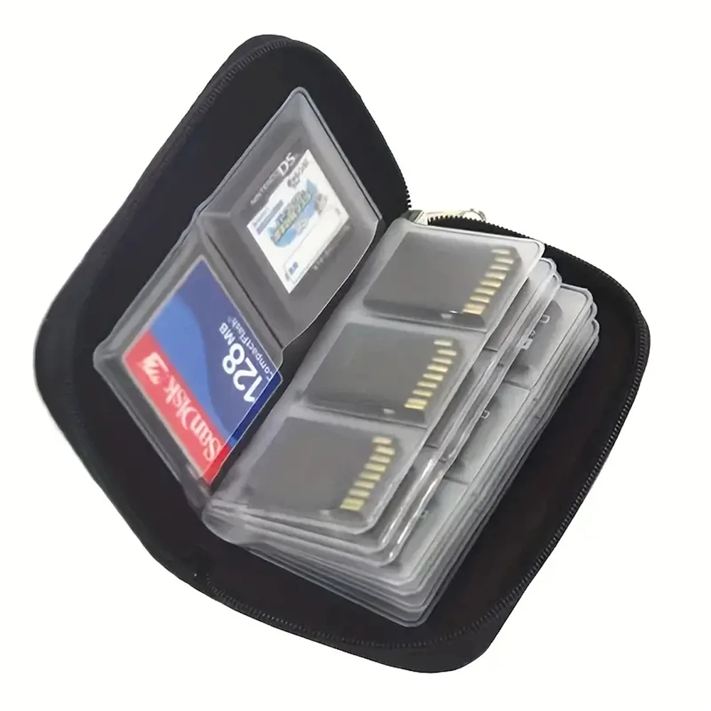 حقيبة تخزين بطاقة ذاكرة اللعبة ، حقيبة حمل ، حامل Cf ، Sd ، Micro Sd ، Sdhc ، Ms ، Ds ، صندوق جمع بطاقة الذاكرة ، أسود وأرجواني ، 22 في 1 ، 1