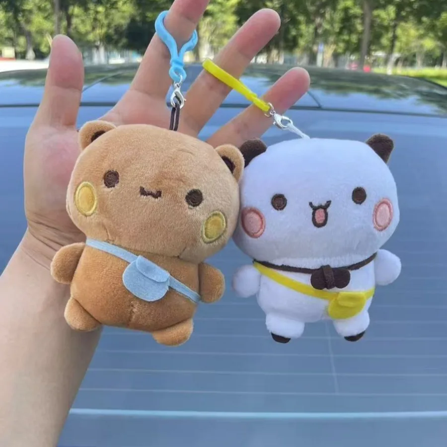 Bubu Dudu أفخم سلاسل المفاتيح Kawaii Yier الباندا الدب بلوشي لعبة قلادة لطيف دمى لينة الحيوانات المحشوة مفتاح سلسلة حقيبة الحلي
