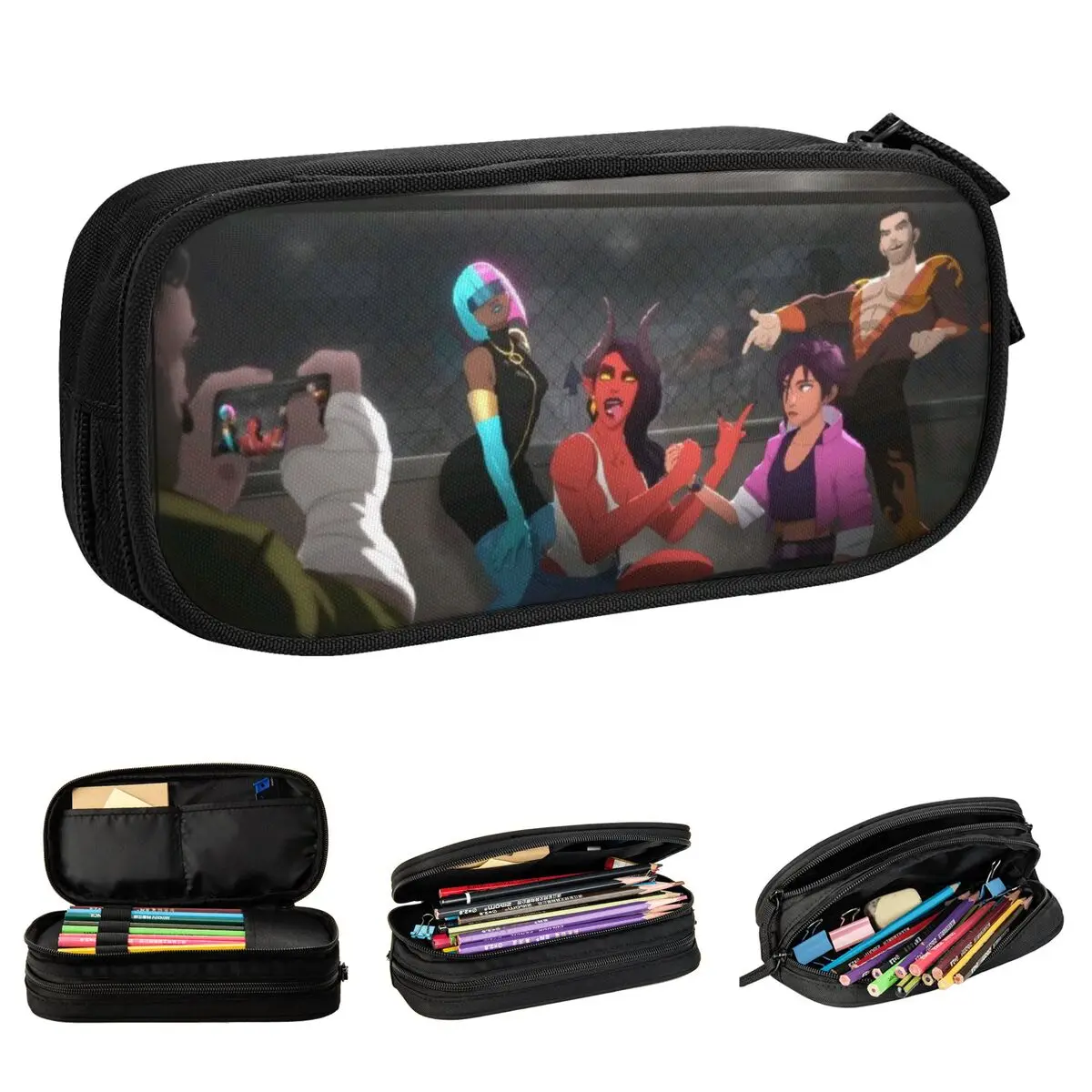 إرسال مقلمة حامل القلم حقيبة الطالب تخزين كبير مكتب مستحضرات التجميل قلم رصاص الحقيبة #1