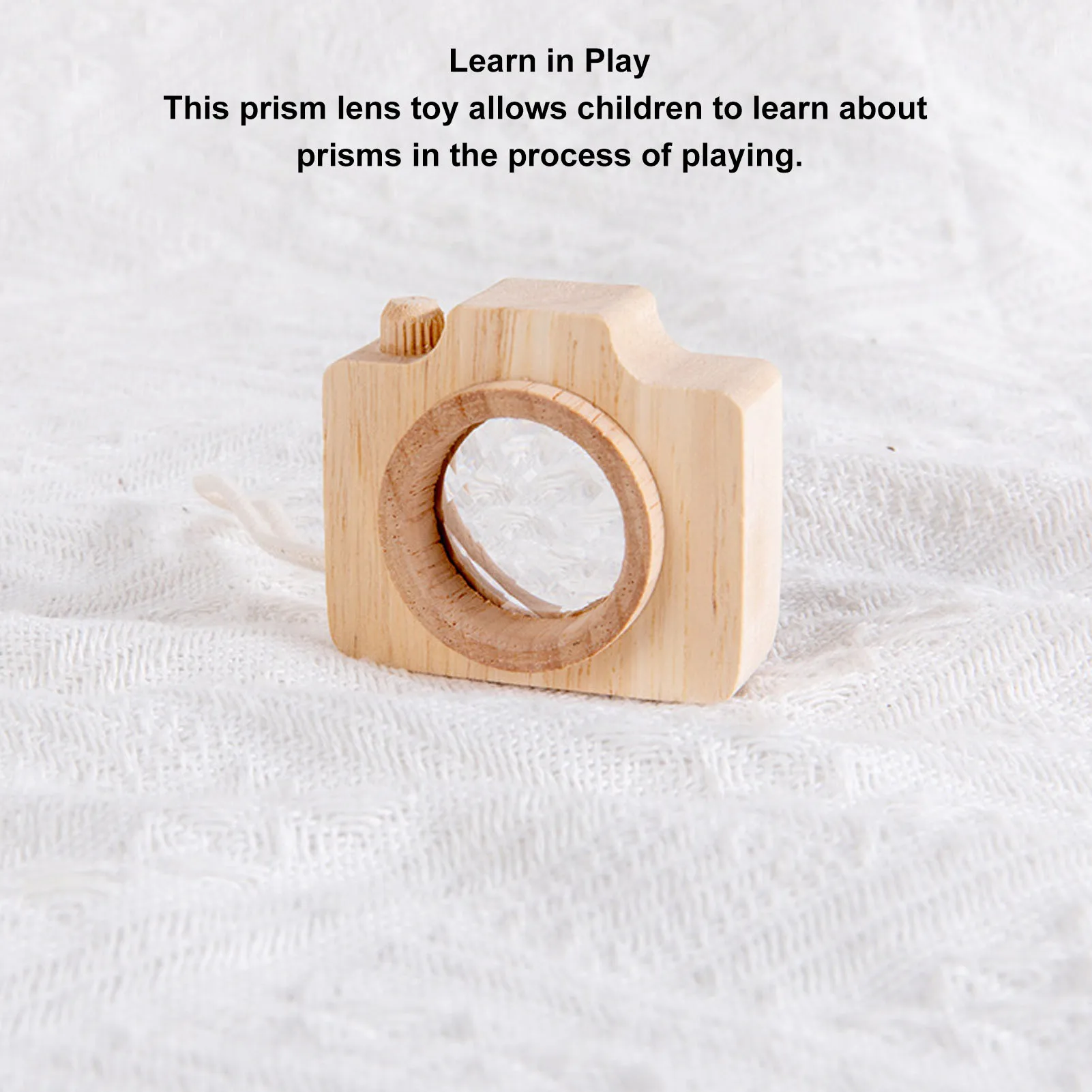 ZK40 Obiettivo prisma Giocattolo Ape Effetto occhio Stile fotocamera unico Simpatico giocattolo portatile interessante per bambini Colore legno