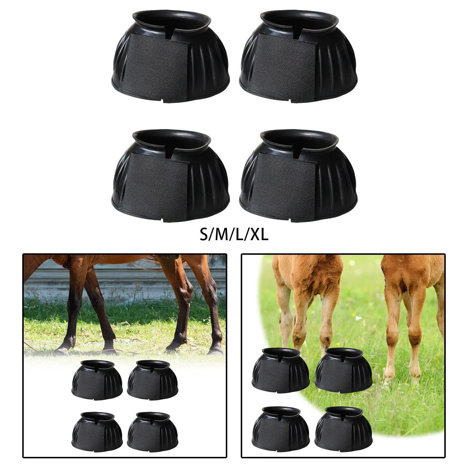 

4Pcs Horse Hoof Boot Multifunction Comfortable Hoof Protector Foot Guard for