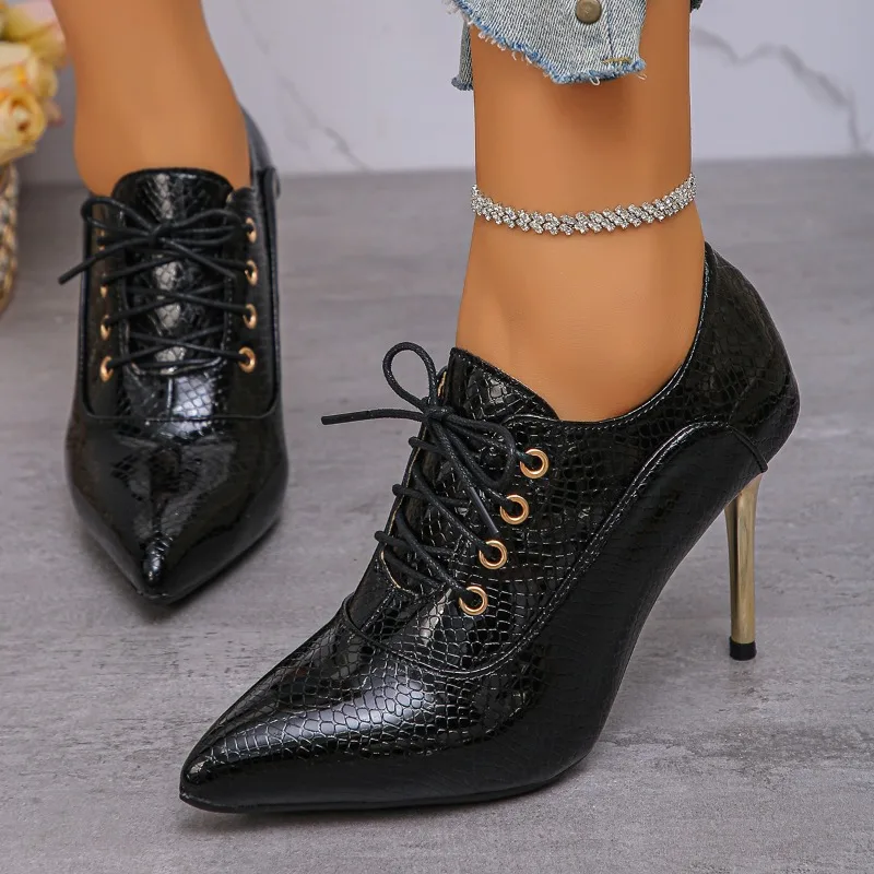 

Туфли на очень высоком каблуке, новые осенние туфли с острым носком и ремешками спереди, противоскользящие износостойкие туфли на шпильке