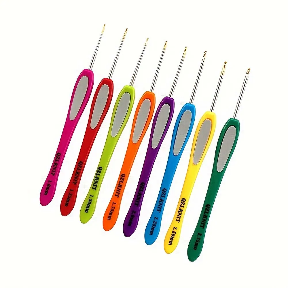 1Set Knitting Tools Sweater Needles Colourful Plastic Shank Appliquéd Aluminium Crochet Hooks Thick & Thin Set Knitting Needles