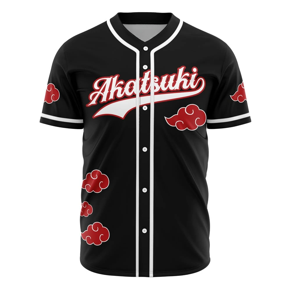 Personalized Akatsuki Baseball Jersey Summer Button Loose Baseball Jacket Short Sleeves Customizable