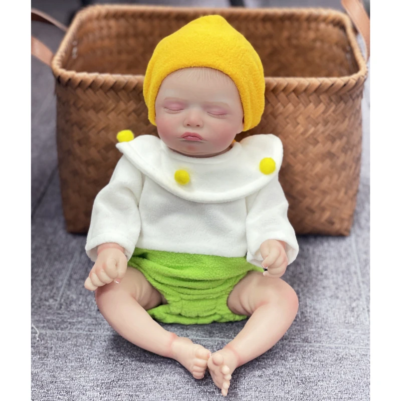 

18inch Rosalie Newborn Reborn Doll Sleeping Lifelike Baby Full vinyl Girl Body & Cloth Body Handmade Painted with Visible Veins