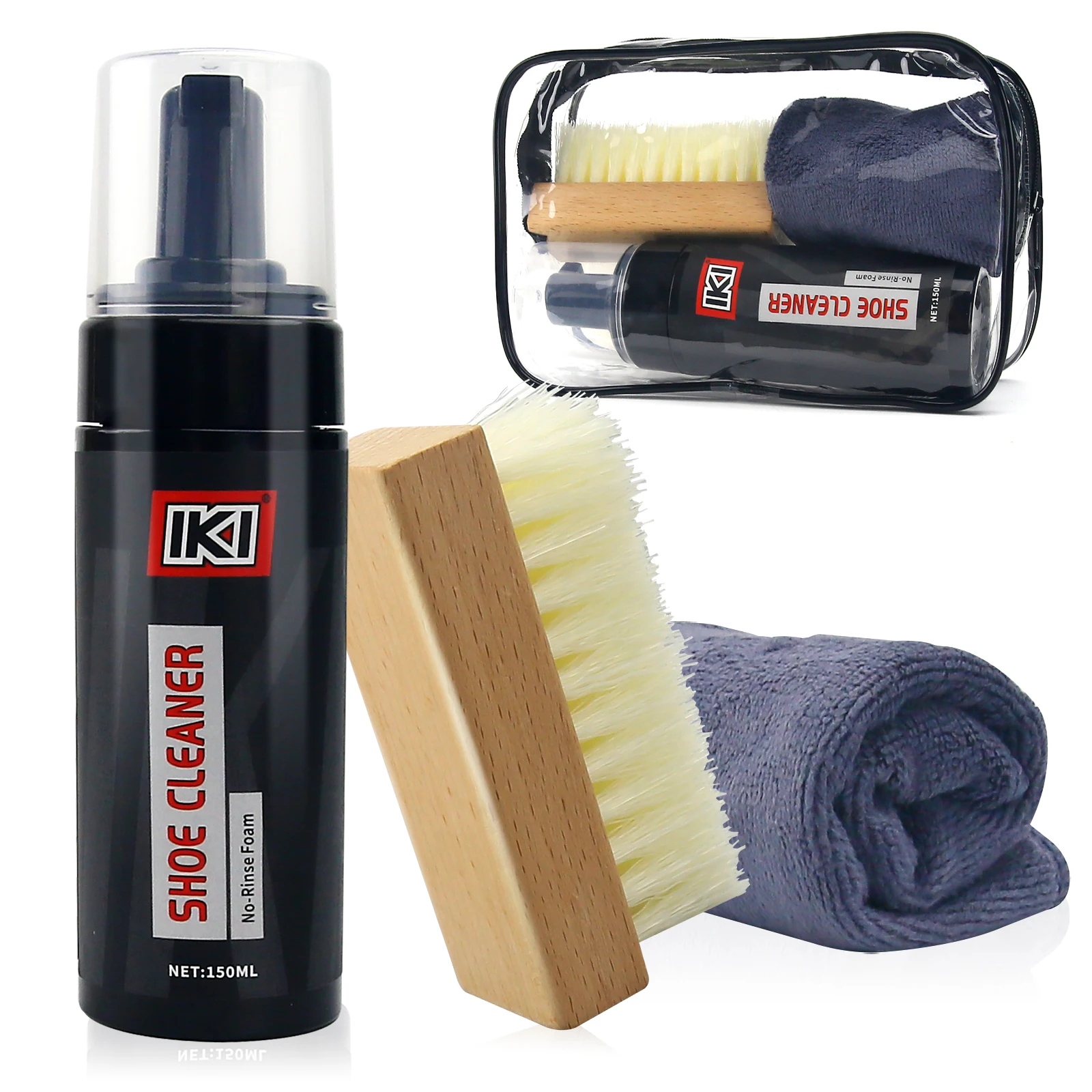 Shoe Care Kit: Advanced Shoe Cleaner, High-Fiber Brush and Towel for Perfect Polishing