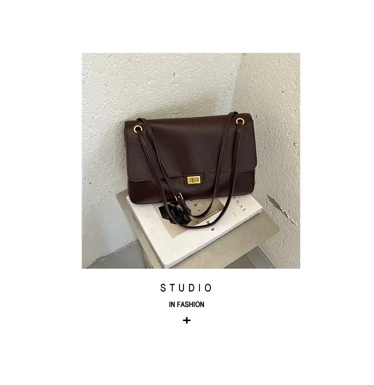 Bolso tipo cubo para mujer, diseño vertical de un solo asa, tapa abatible ancha, diseño sencillo y elegante, adecuado para adultos de 20 a 60 años.