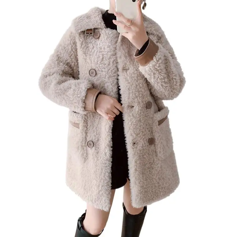 Women\'s Clothing Mid-Length Faux Fur Coat Winter New  0124