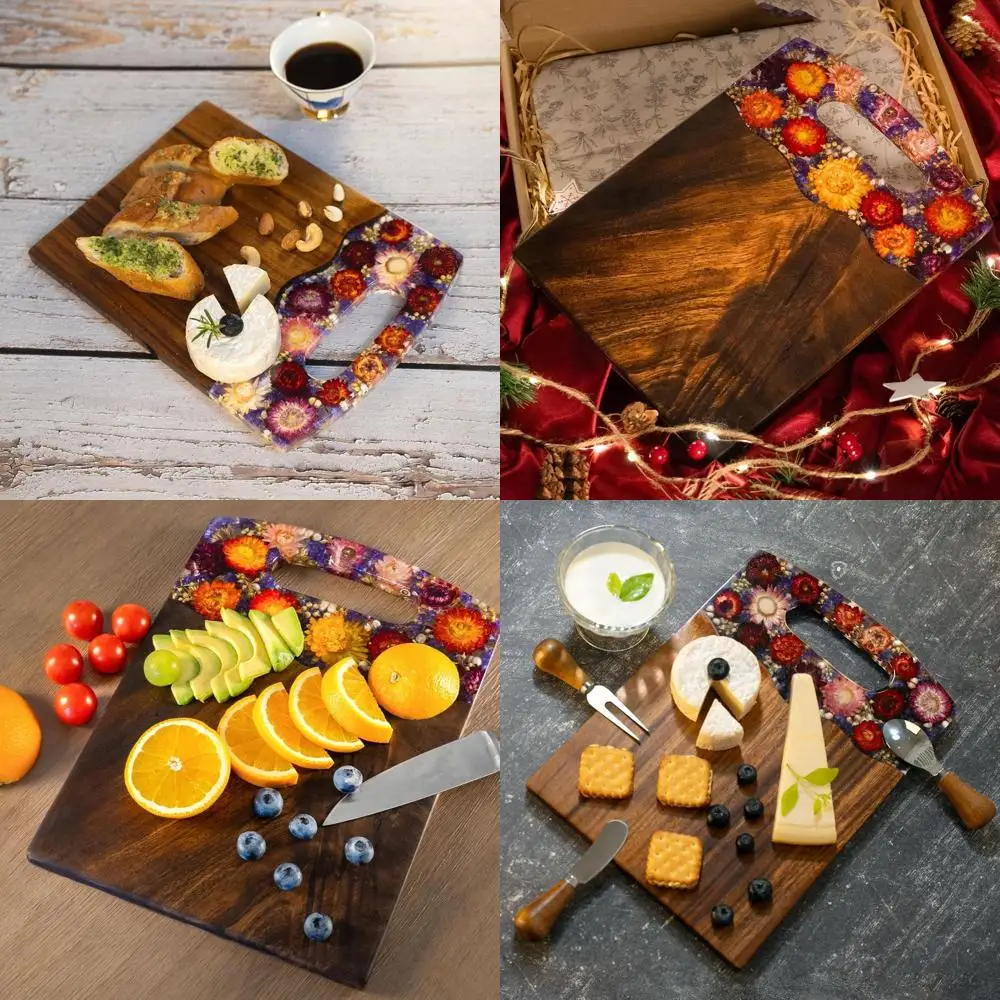 

Изготовленные на заказ доски для колясок из орехового дерева с гравировкой и складными цветами, идеальный подарочный набор на новоселье, элегантная кухонная декоративная вырезка