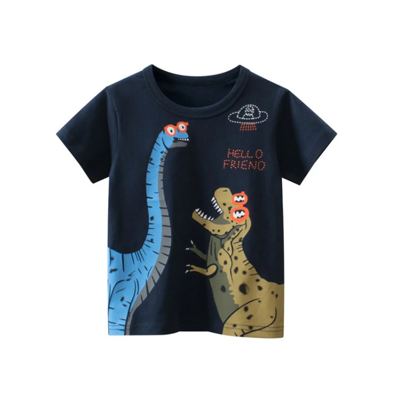 

Jumping Meters Children's Tees Dinosaurs Boys Girls Tops For Summer Short Sleeve Baby Clothing T Shirts Costume