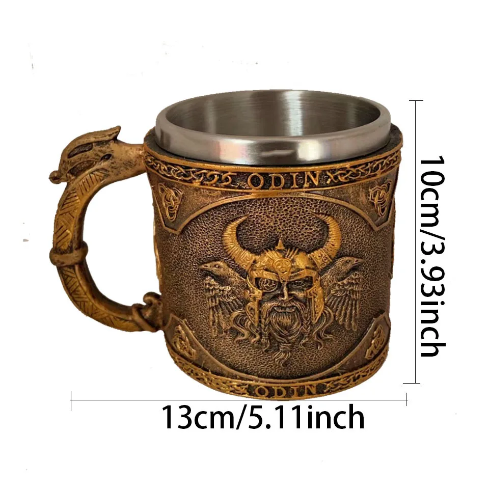 Medieval Personalized Creative Mug, Arge Capacity 304 Stainless Steel High Color Value Bar Resin Beer Glass