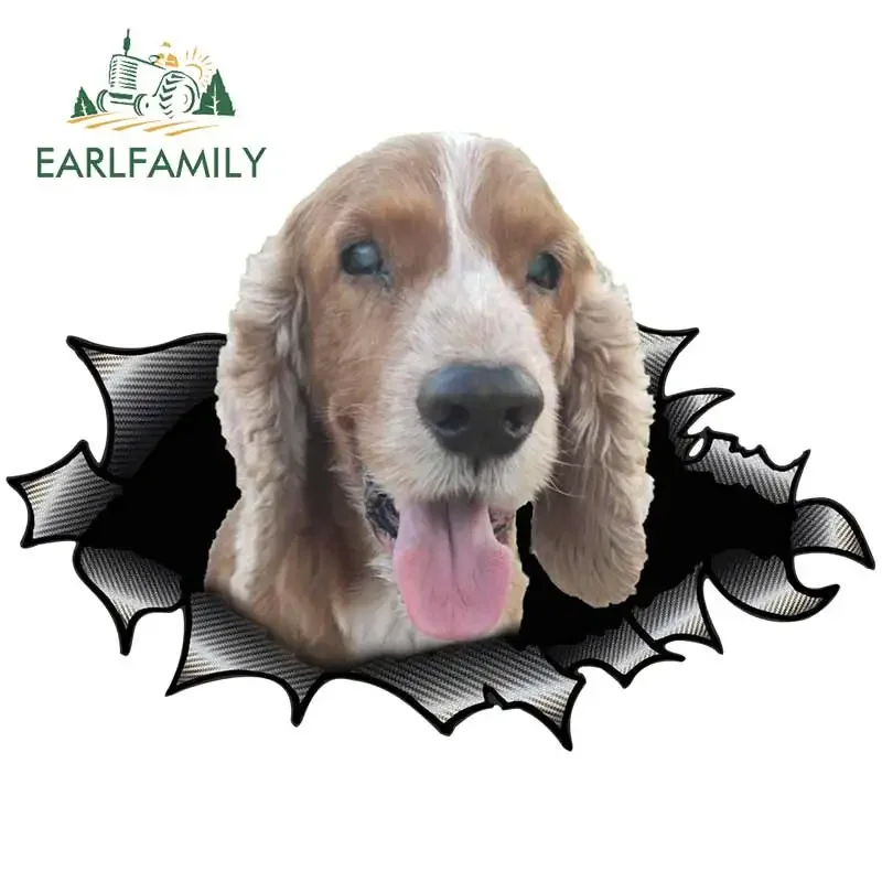 

EARLFAMILY 13cm x 9.3cm Torn Metal 3D Cocker Decal Reflective Sticker Vinyl Trunk Bumper Car Styling Pet Dog Car Stickers