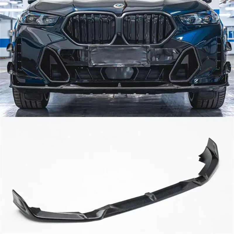 

For BMW G06 X6 2024 ReaI Carbon Fiber Front Bumper Lip Wind Knife Spoiler Kit