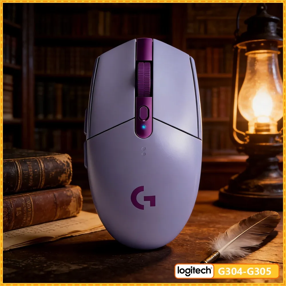 Logitech G305 LIGHTSPEED Wireless Mouse, 12000 DPI HERO, 6 Custom Keys, 250H Battery, 99G, PC Mac Gaming