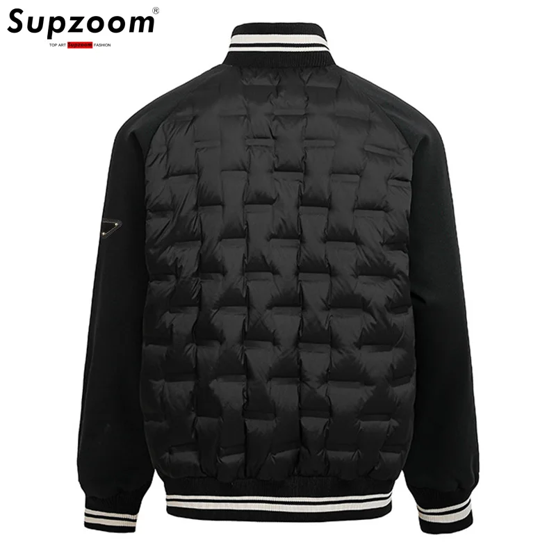 Supzoom 2025 New Arrival Top Fashion Splice Thickened Winter Triangle Marker Warm Casual Winter Down Jackets Men