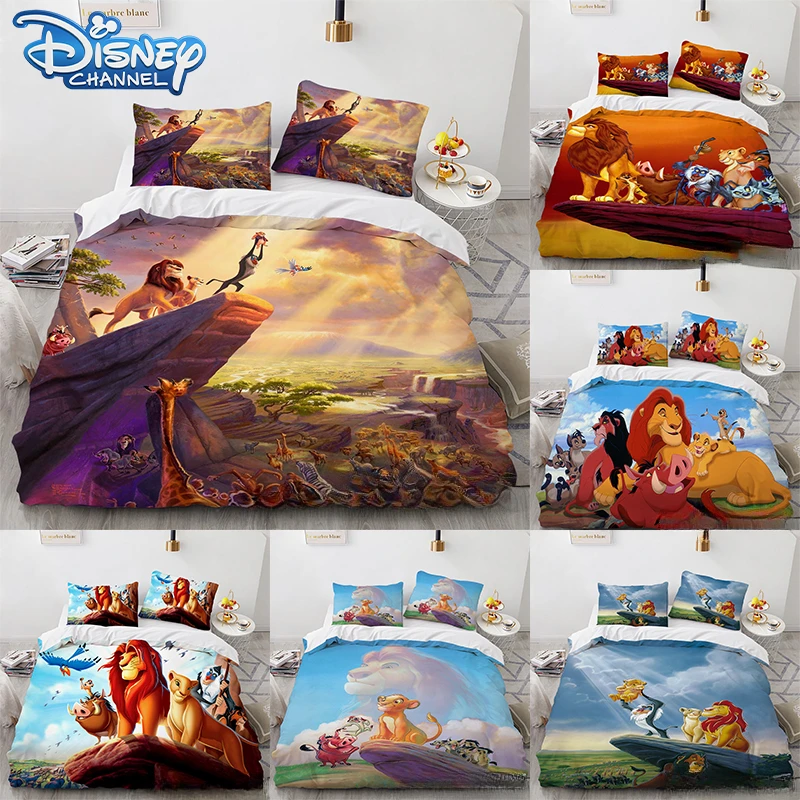 

Disney Lion King Bedding Set Quilt Cover Pillowcase Anime Cartoon Kawaii Bedroom Duvet Cover Beddings Suit Kids Birthday Gift