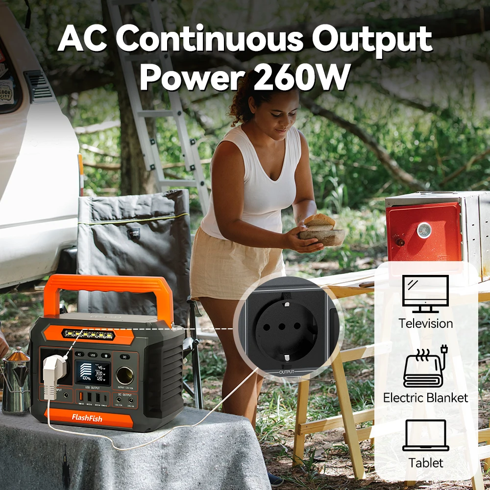 FF Flashfish P66 288.6Wh محطة الطاقة التيار المتناوب 260 واط 78000 مللي أمبير 3.7 فولت بطارية مولد الطاقة الشمسية المحمولة الطوارئ الطاقة التخييم في الهواء الطلق #2