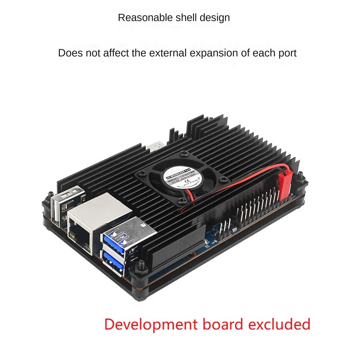 Voor Orange Pi 5 aluminium beschermhoes met koelventilator koellichaam passieve actieve koeling radiator metalen behuizing-ABIU