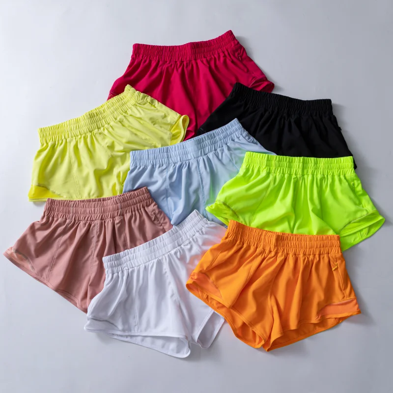 Fitness Sport Shorts Gym Woman Hotty Low Waist Quick Drying Run Short With Pocket Reflective Strip Yoga Wear Workout Clothing