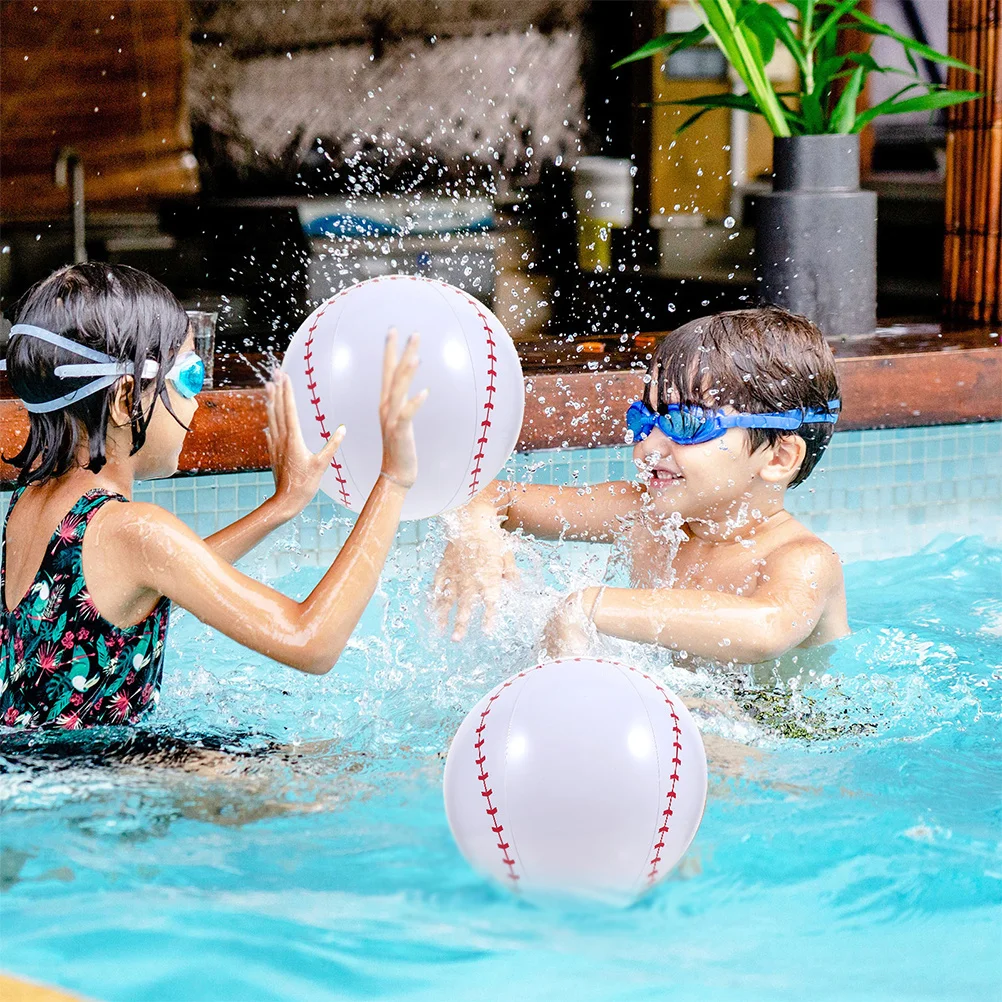 5Pcs Inflatable Sports Balls Realistic Design Summer Pool Beach Party Decor Beach Balls Children's Baseball Toys