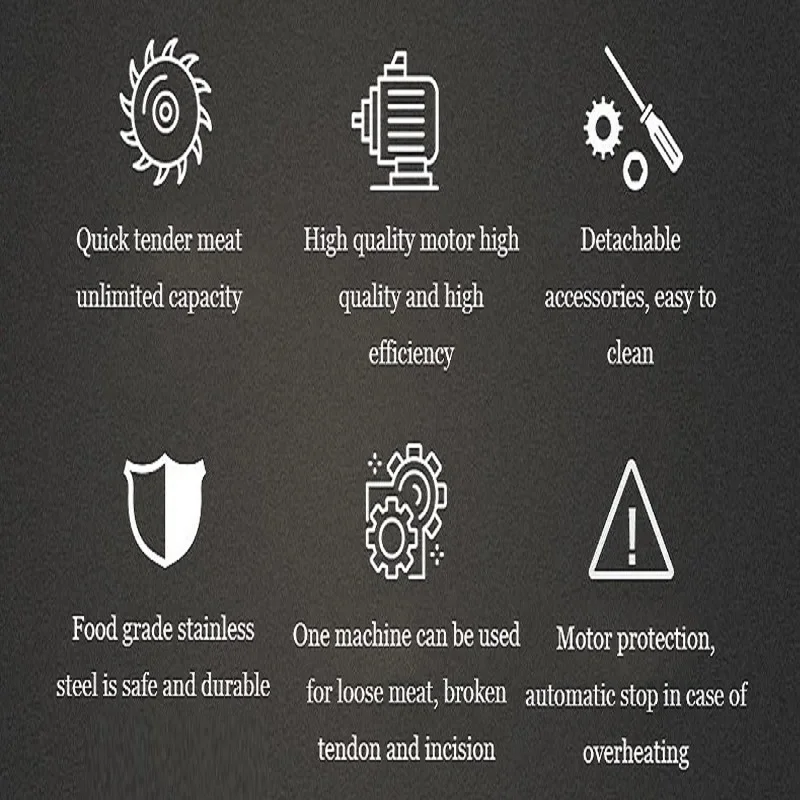 220V Commercial Meat Tenderizer Electric Pork Chops And Fresh Beef Floss Meat Machine