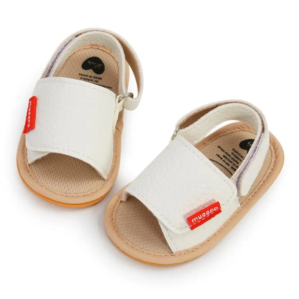 Classic Leather Baby Sandals Baby Boys Baby Girls Non-slip Solid Color Bow Baby Walking Soft Rubber Bottom Hundred Garden Shoes