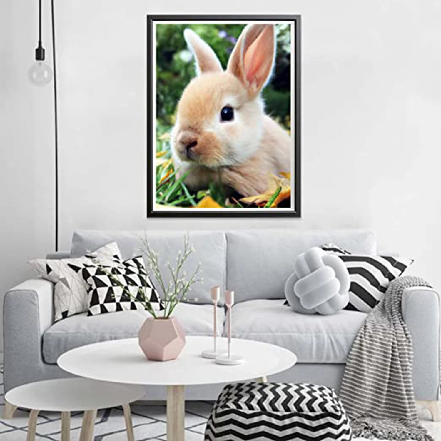 LZAIQIZG 5D Diamond Painting Little Rabbit Full Square/Round Diamond Cross Stitch Kit Embroidery Picture  Home Decoration