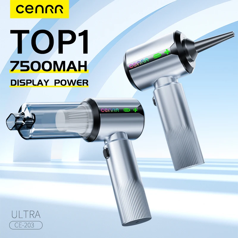 

NEW CENRR Car Vacuum Cleaner for Home Strong Suction Powerful Portable HandHeld Car Cleaner Dust Display Lamp Air Gun