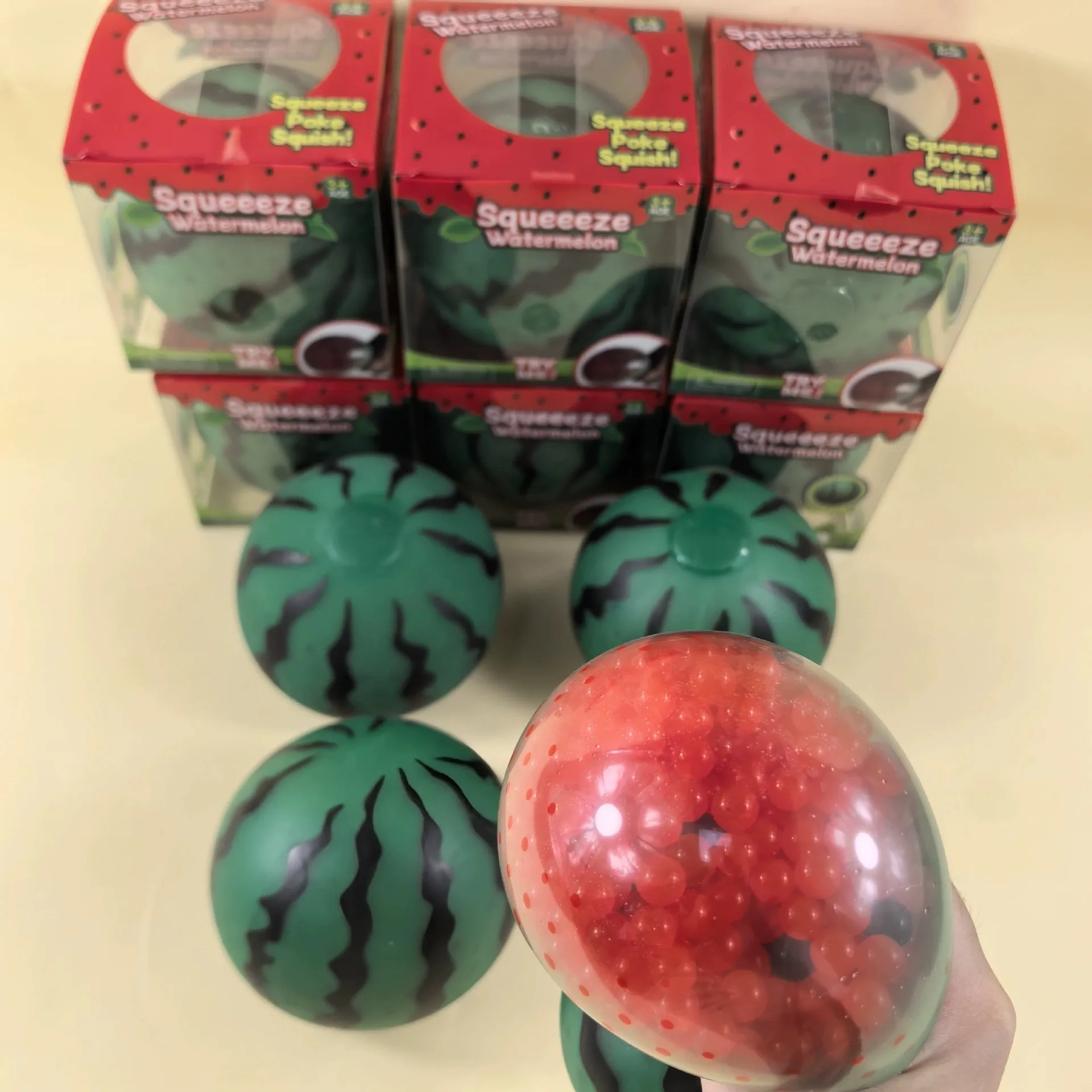 Trendiger Simulierter Frucht-Wassermelonen-Stressball, Tragbares Hand-Quetsch-Spielzeug, Tägliches Entspannungs-Fidget-Spielzeug, Überraschungsbox-Geschenk – Detail 5