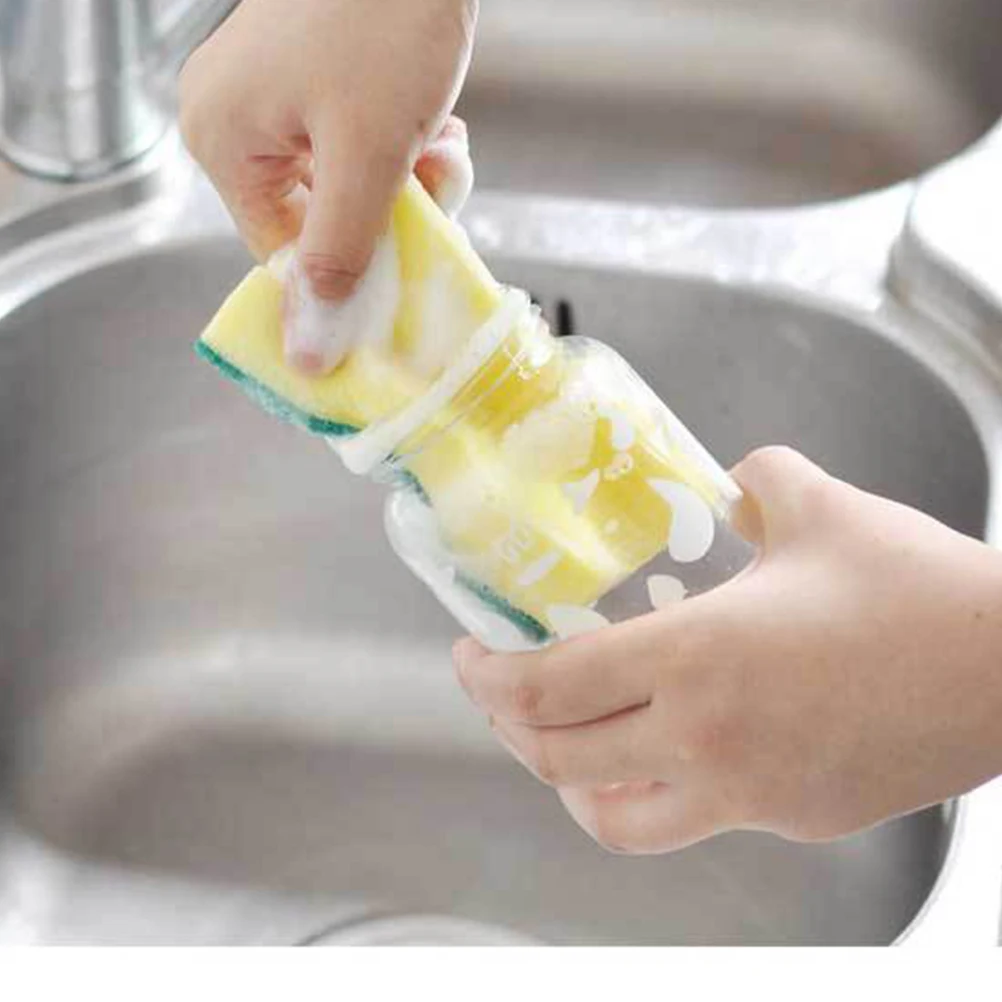 10pcs Cleaning Sponge Kitchen Scrub Pads Multifunctional Dishwashing Sponge For Bathroom Cookware Scouring Pads Cleaning Cloths