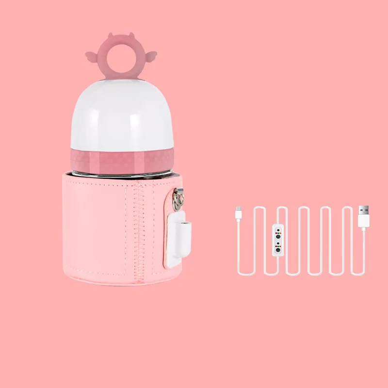 Portable USB Baby Bottle Warmer Travel Milk Warmer Infant Feeding Bottle Heated Cover Insulation Thermostat Food Heater